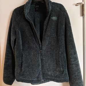 North Face full zip fleece in green